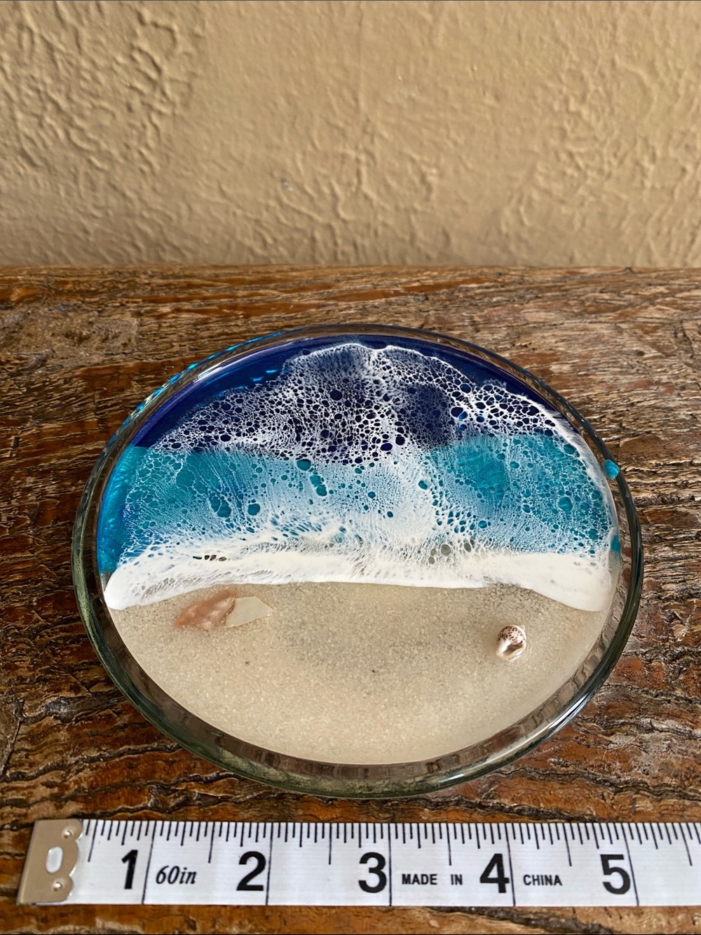 🐚Handmade🐚Glass Epoxy Resin Ocean Jewelry Dish - Picture 6 of 8